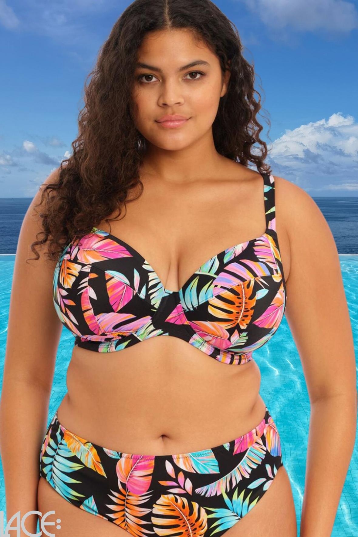 Elomi Party Bay Underwired Plunge Bikini Top Adjustable Lined Swim Swimwear